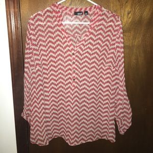 COPY - a.n.a. convertible sleeve blouse red-orange